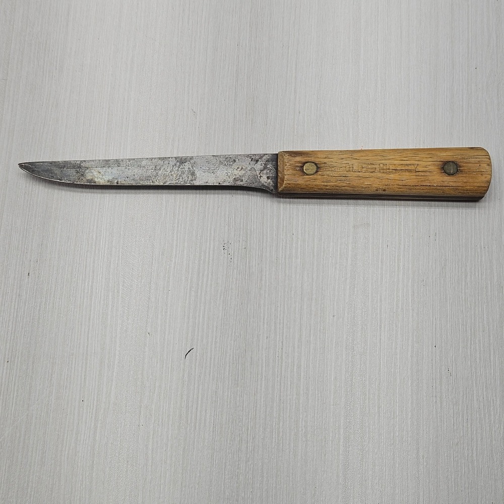 Vintage Old Hickory Paring Knife Wood Handle Carbon Steel 8.25 Inch Antique